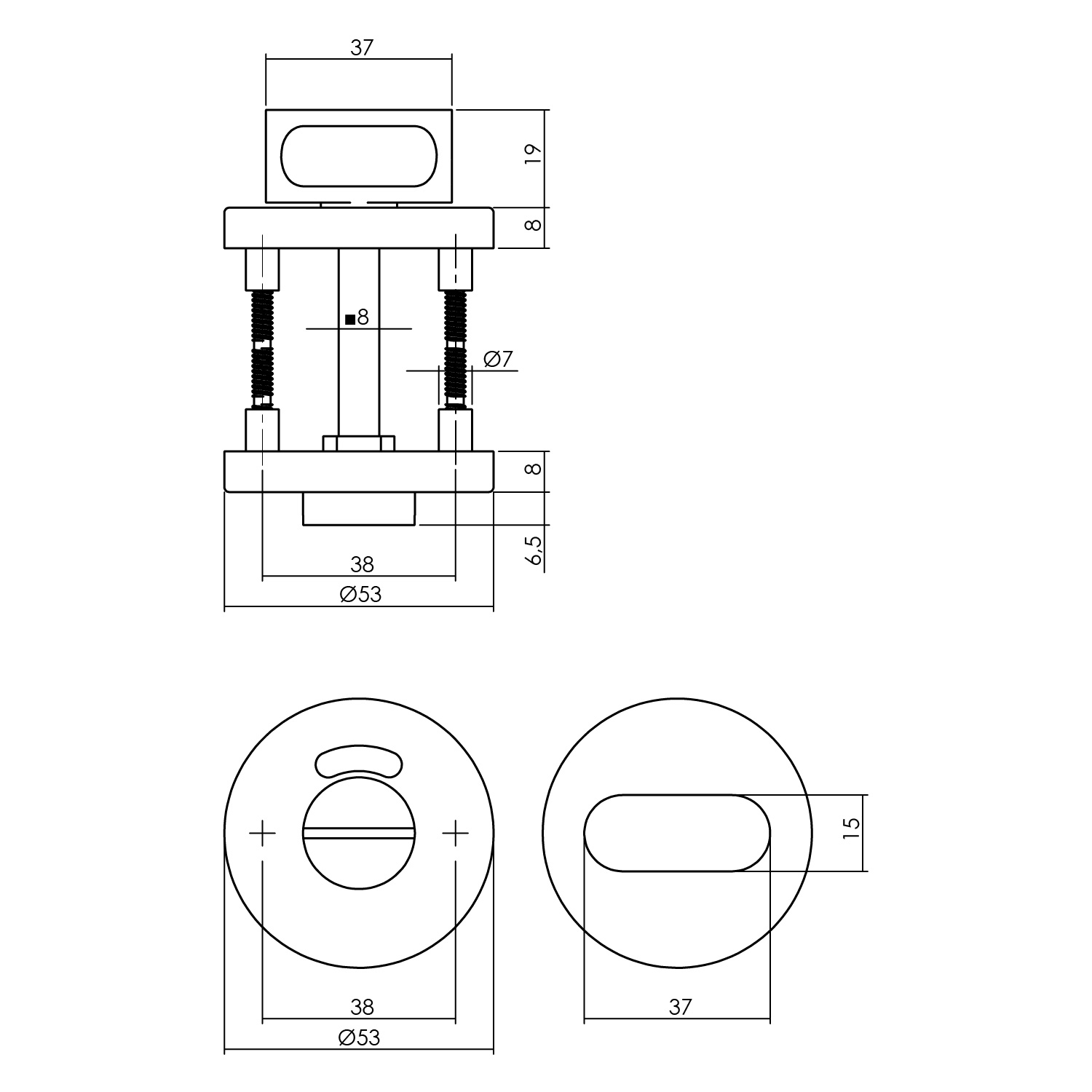 technische tekening wc sluiting