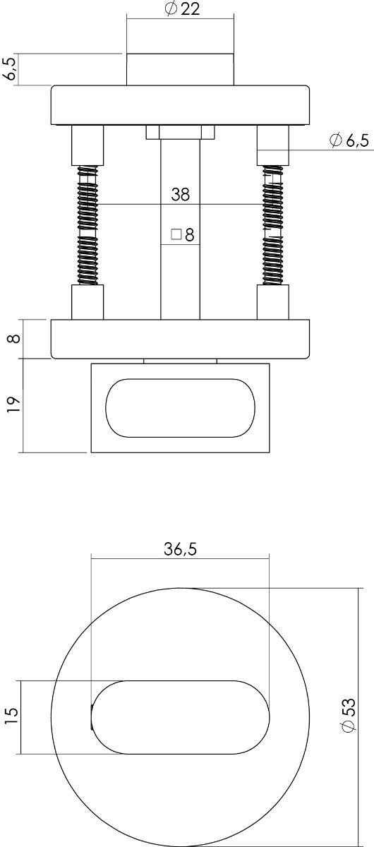 technische tekening wc sluiting